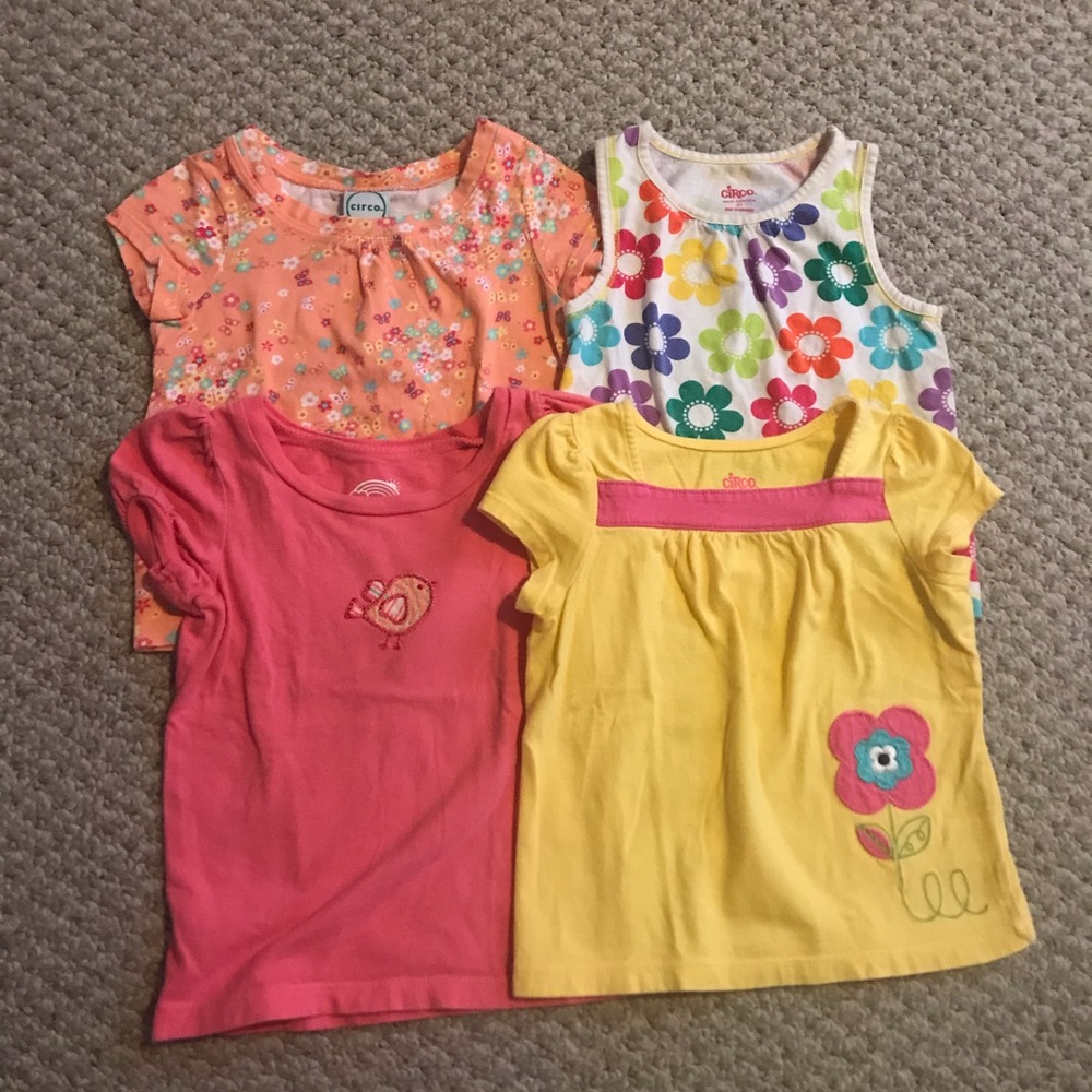 Lot of Toddler Girl Circo Brand Summer Shirts